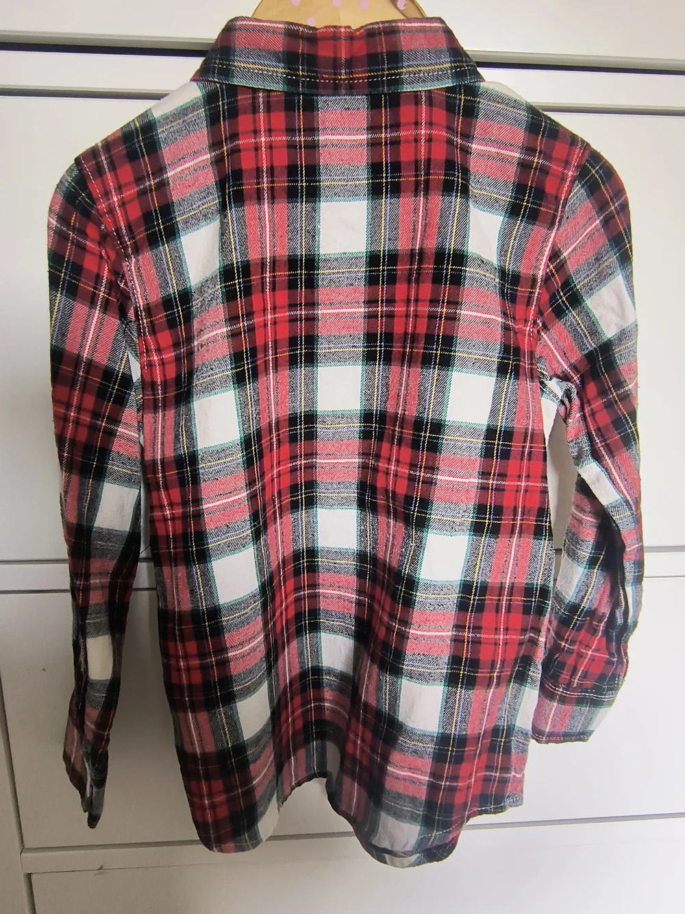 Old Navy Plaid Button-Down Shirt with Gray Bow